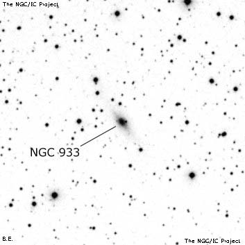 Negativní snímek oblohy NGC 933