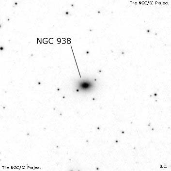 Negativní snímek oblohy NGC 938