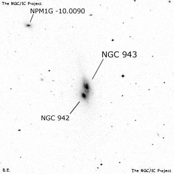 Negativní snímek oblohy NGC 943