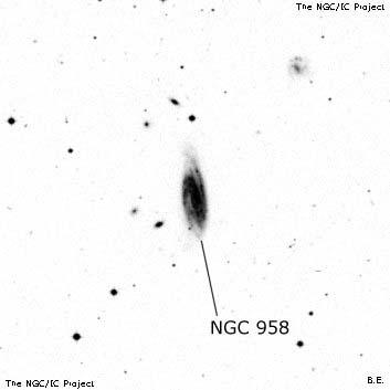 Negativní snímek oblohy NGC 958
