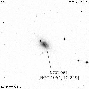 Negativní snímek oblohy NGC 961