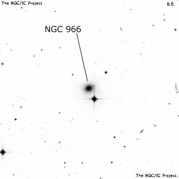 Negativní snímek oblohy NGC 966