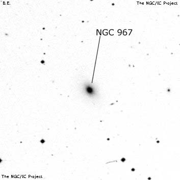 Negativní snímek oblohy NGC 967