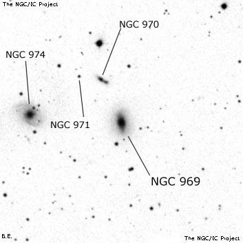 Negativní snímek oblohy NGC 969