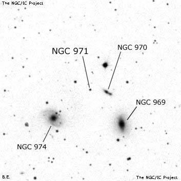 Negativní snímek oblohy NGC 971