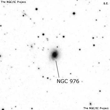 Negativní snímek oblohy NGC 976