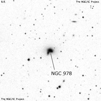 Negativní snímek oblohy NGC 978