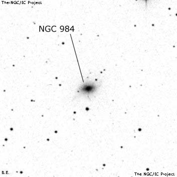 Negativní snímek oblohy NGC 984