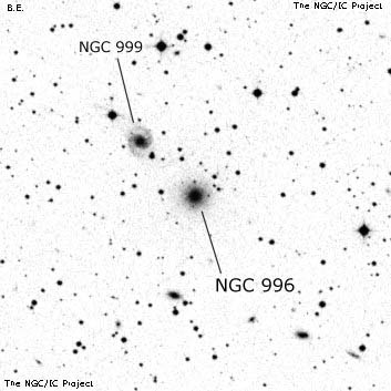 Negativní snímek oblohy NGC 996