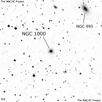 Negativní snímek oblohy NGC 1000