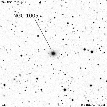 Negativní snímek oblohy NGC 1005
