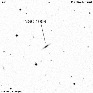 Negativní snímek oblohy NGC 1009