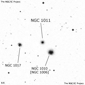 Negativní snímek oblohy NGC 1011
