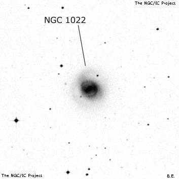 Negativní snímek oblohy NGC 1022