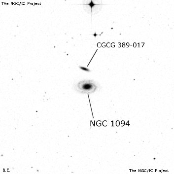Negativní snímek oblohy NGC 1094