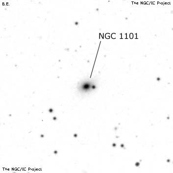 Negativní snímek oblohy NGC 1101