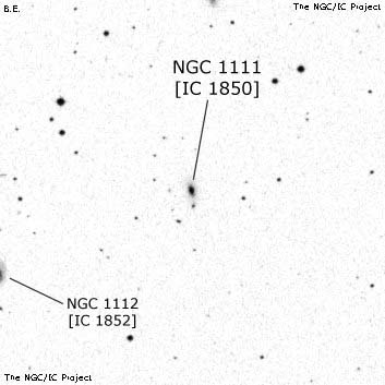 Negativní snímek oblohy NGC 1111