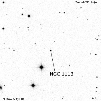 Negativní snímek oblohy NGC 1113