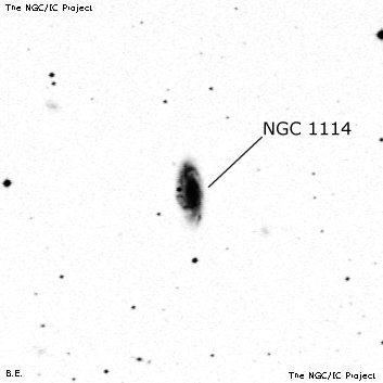 Negativní snímek oblohy NGC 1114