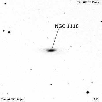 Negativní snímek oblohy NGC 1118
