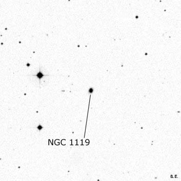 Negativní snímek oblohy NGC 1119