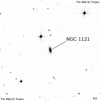Negativní snímek oblohy NGC 1121