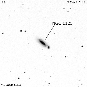 Negativní snímek oblohy NGC 1125