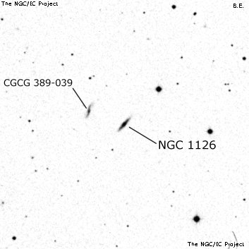 Negativní snímek oblohy NGC 1126
