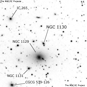 Negativní snímek oblohy NGC 1130