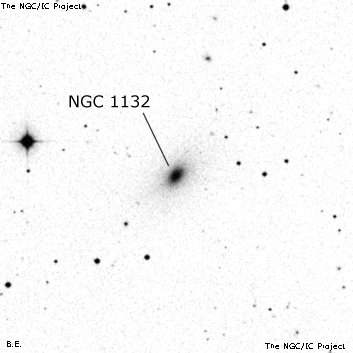 Negativní snímek oblohy NGC 1132