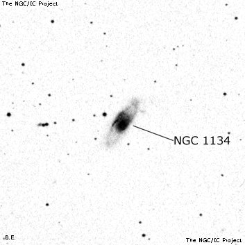 Negativní snímek oblohy NGC 1134