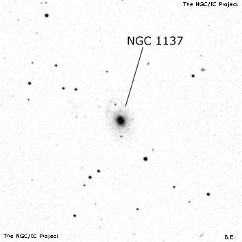Negativní snímek oblohy NGC 1137