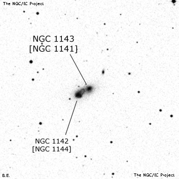Negativní snímek oblohy NGC 1143