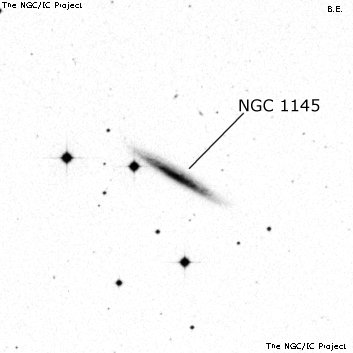 Negativní snímek oblohy NGC 1145