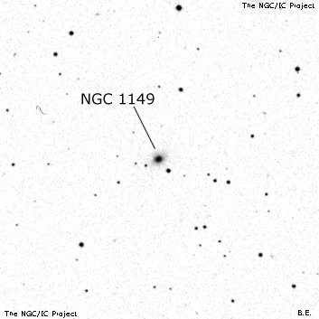 Negativní snímek oblohy NGC 1149