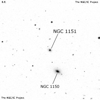 Negativní snímek oblohy NGC 1151