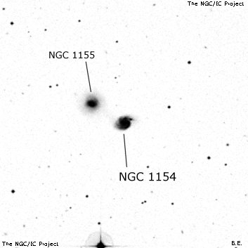 Negativní snímek oblohy NGC 1154
