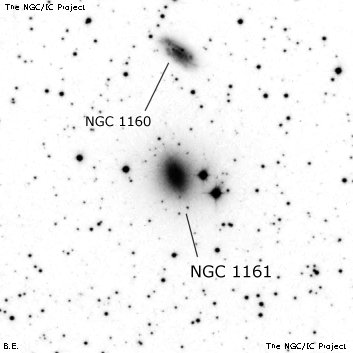 Negativní snímek oblohy NGC 1161