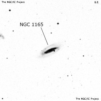 Negativní snímek oblohy NGC 1165