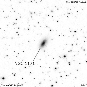 Negativní snímek oblohy NGC 1171