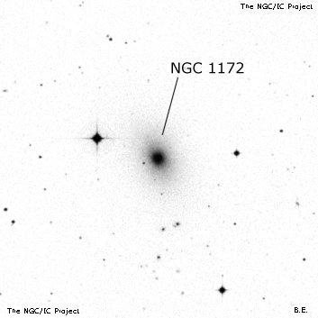 Negativní snímek oblohy NGC 1172
