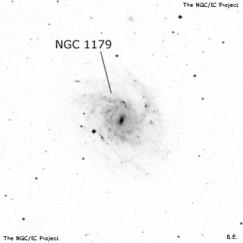 Negativní snímek oblohy NGC 1179