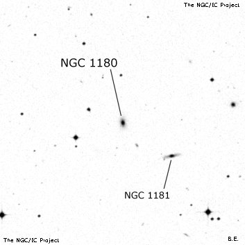 Negativní snímek oblohy NGC 1180