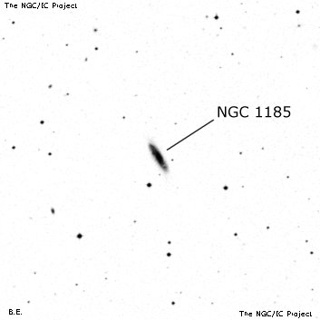 Negativní snímek oblohy NGC 1185