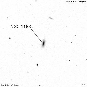 Negativní snímek oblohy NGC 1188