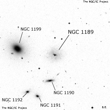 Negativní snímek oblohy NGC 1189