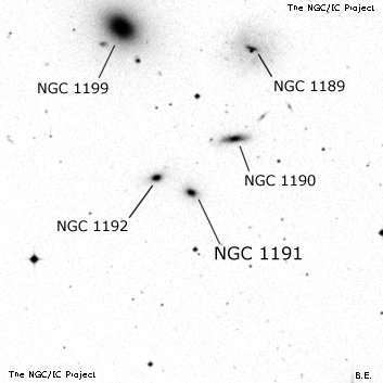 Negativní snímek oblohy NGC 1191