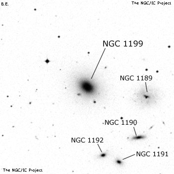 Negativní snímek oblohy NGC 1199