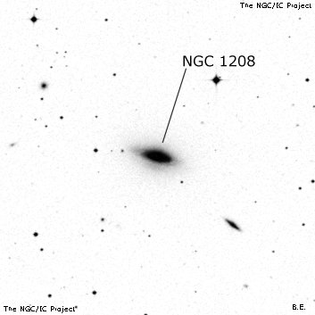 Negativní snímek oblohy NGC 1208