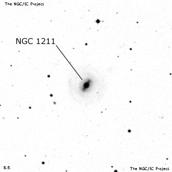 Negativní snímek oblohy NGC 1211